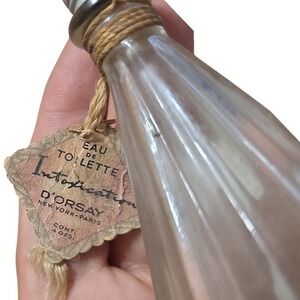 D'Orsay Intoxication Eau de Toilette Glass Empty Perfume Bottle 4oz Ribbed Cone